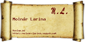 Molnár Larina névjegykártya